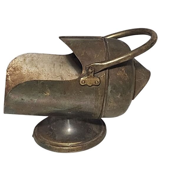 Antique Vintage Brass Coal Scuttle with Handle Mini 8 inches - Picture 8 of 14